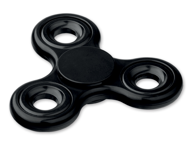SPIN plastový antistresový spinner, černá